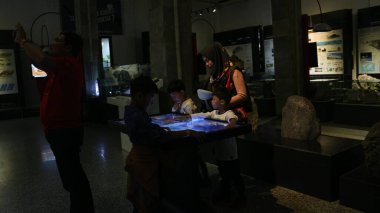 20 Ağustos 2019, Bandung, Endonezya: Bandung 'daki Jeoloji Müzesi' nde bulunan antik hayvan kemiklerinin fosilleri