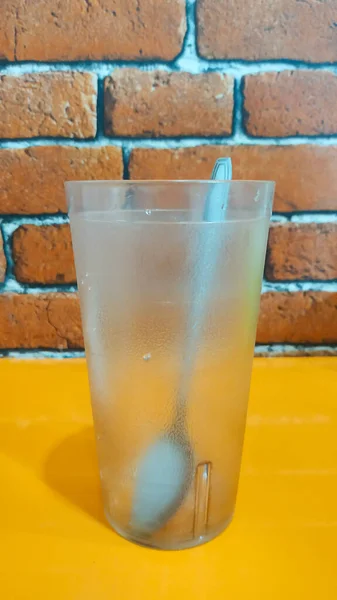 Empty Glass Drunk Top Table — Stock Photo, Image