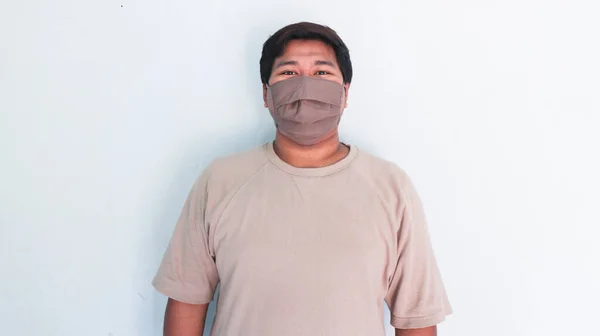 Asiático Gordo Hombre Usando Máscara Nuevo Normal —  Fotos de Stock