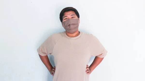 Aziatische Vet Man Dragen Masker Nieuwe Normaal — Stockfoto