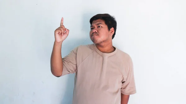 Asian Fat Man Que Estão Pensar Algumas Ser Ideas — Fotografia de Stock