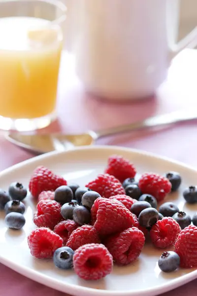 Close Breakfast Berries — Stock Photo, Image