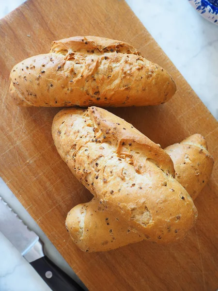 Pão Integral Com Sementes Chia Itália Europa — Fotografia de Stock