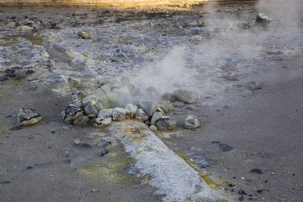 Solphurous Springs Sorgenti Termali Solfuree Vulcano Island Aeolian Islands Eolie - Stock-foto