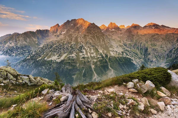 Parete Ovest Dell Argentera Tramonto Parco Naturale Alpi Marittime Valle — Foto Stock