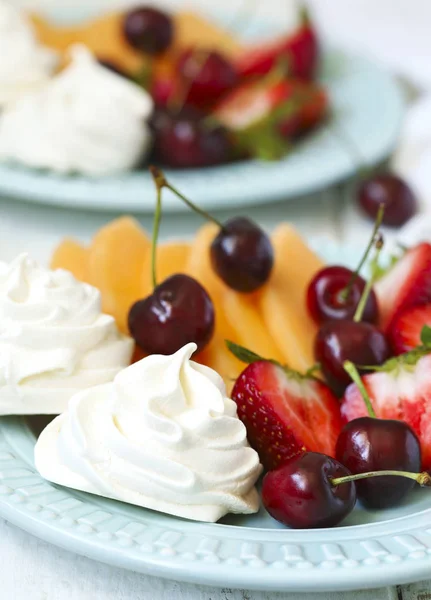 Close Sweets Fruits Plate — Stock Photo, Image