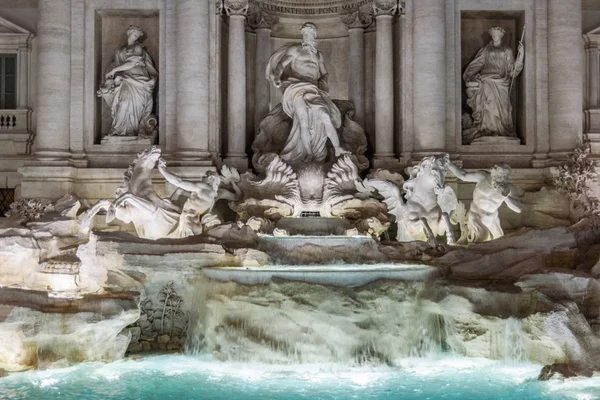 Trevi Fountain Illuminated Restoration Rome Unesco World Heritage Site Lazio — Stock Photo, Image