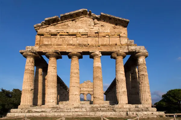 Paestum Régészeti Lelőhely Campania Olaszország Európa — Stock Fotó