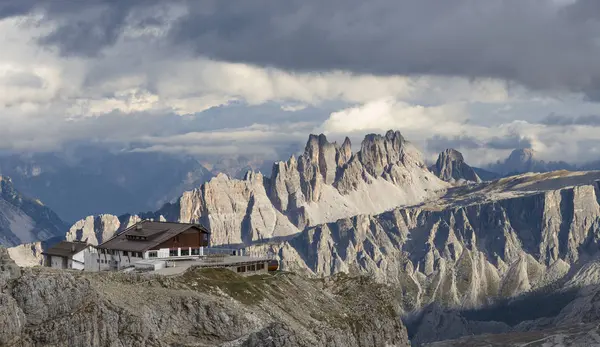 Dolomites Veneto Rifugio Lagazuoi Foreground Croda Lago Mountain Range Background — Stock Photo, Image