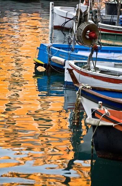 Boats Camogli Ligury Sunset — Stock Photo, Image