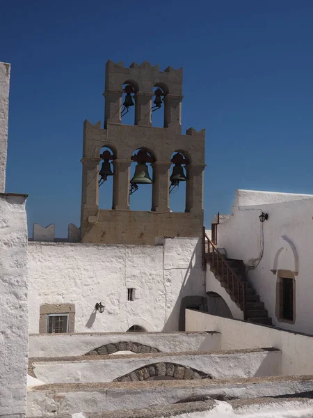 Klostret Saint John Theologian Vid Chora Unescos Världsarv Patmos Dodekanesos — Stockfoto