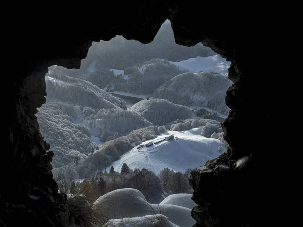 Сніжний Ліс Сан Валентино Брентоніко Плато Монте Балдо Трентіно Італія — стокове фото