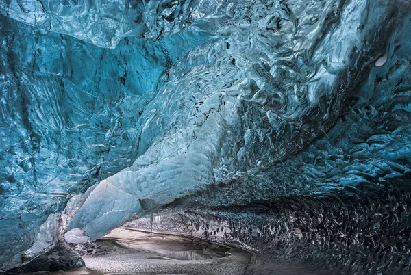 Cueva Glaciar Glaciar Breidamerkurjoekull Parque Nacional Vatnajoekull Entrada Cueva Hielo — Foto de Stock
