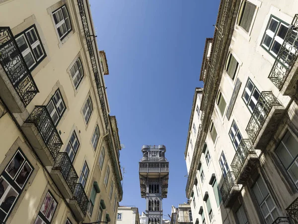 Elevador Santa Justa Baixa Ikonja Lisszabon Lisboa Portugália Fővárosa Európa — Stock Fotó