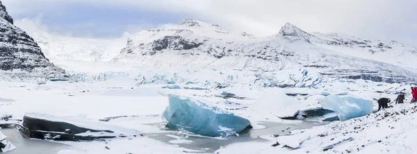 Зимой Исландии Vatnajoekull Ледник Спереди Замерзшее Ледниковое Озеро Европа Северная — стоковое фото