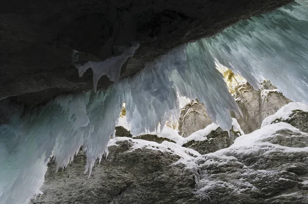 Partnachklamm Szurdok Creek Partnach Közel Garmisch Partenkirchen Bajorországban Télen Partnachklamm — Stock Fotó