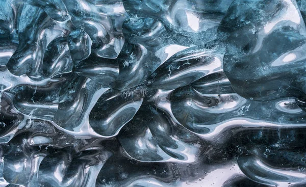 瓦特纳乔库尔国家公园的布赖达梅尔库约库尔冰川冰川的冰川洞穴 熔融过程产生的模式的细节 — 图库照片