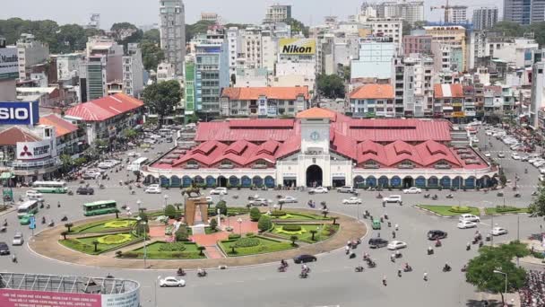 Ben Thanh Markt Grootste Markt Attractie Sai Gon Chi Minh — Stockvideo