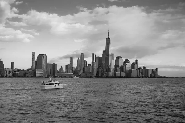 Nova Iorque Manhattan Skyline Centro Cidade Preto Branco — Fotografia de Stock