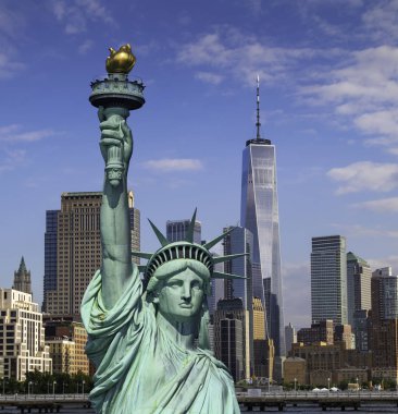 Geç öğleden sonra New York'un Manhattan şehir manzarası