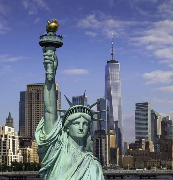 New York City Manhattan Downtown Skyline Late Afternoon — Stock Photo, Image