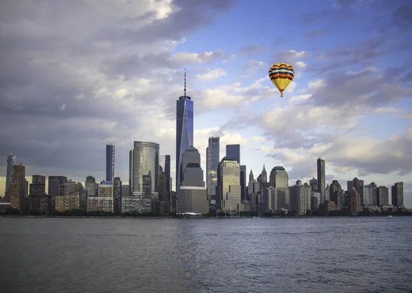 Nova Iorque Manhattan Skyline Centro Cidade Final Tarde — Fotografia de Stock