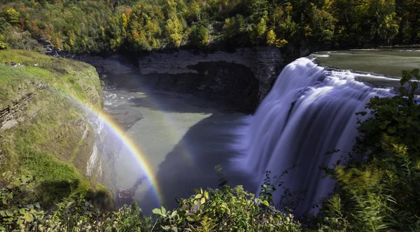 Tengah Jatuh Letchworth State Park Negara Bagian New York — Stok Foto