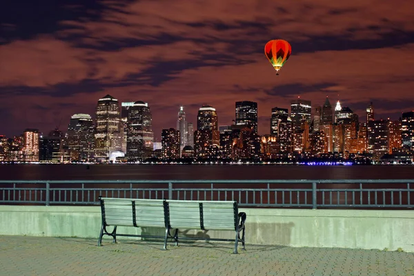 Horizonte Nova Iorque Liberty State Park — Fotografia de Stock