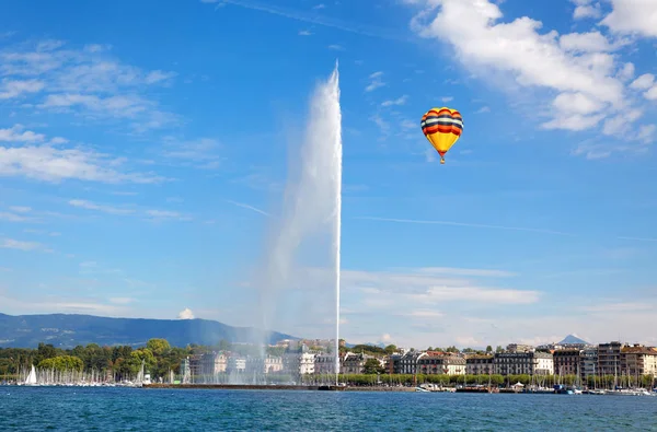 Ginebra Chorro Agua Lago Leman —  Fotos de Stock