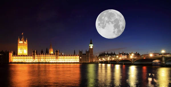 Big Ben Londra Gece Westminster — Stok fotoğraf
