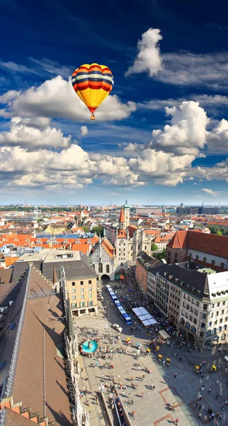 Luchtfoto Van München City Center Van Toren Van Peterskirche — Stockfoto