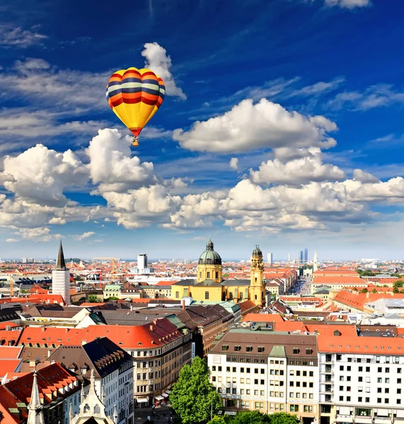 Vista Aérea Del Centro Múnich Desde Torre Peterskirche —  Fotos de Stock