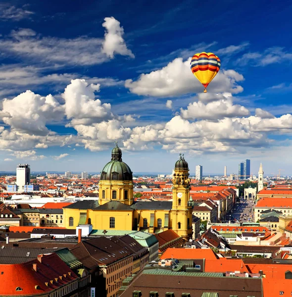 Flygfoto Över München City Center Från Tornet Peterskirche — Stockfoto