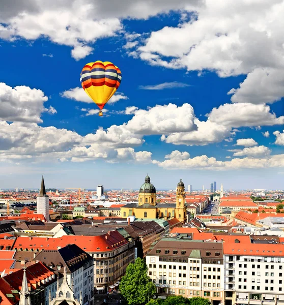 ミュンヘン市内中心部 Peterskirche の塔からの航空写真ビュー — ストック写真