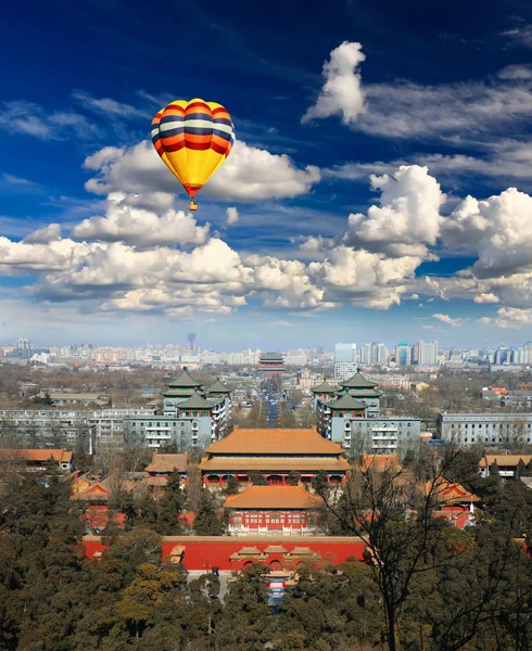 Vue Aérienne Ville Pékin Depuis Sommet Colline Jing Shan — Photo