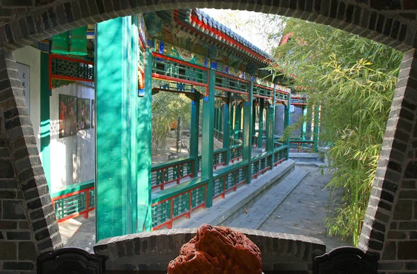 Jardim Que Imita Jardim Tradicional Sul Pequim China — Fotografia de Stock