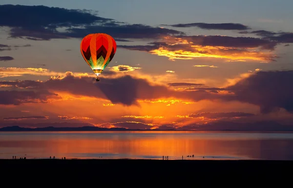 Solnedgången Den Stora Saltsjön Utah — Stockfoto