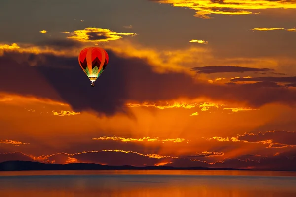 Sol Posto Grande Lago Sal Utah — Fotografia de Stock
