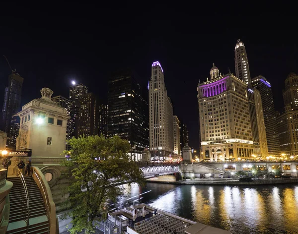 Chicago Illinois Říjen 2018 Nádherné Panorama Budov Kolem Řeky Chicago — Stock fotografie