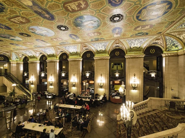 Chicago Illinois Říjen 2018 Lobby Strop Historických Palmer House Hotel Stock Snímky