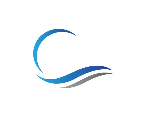 Vatten våg logo typ design — Stock vektor