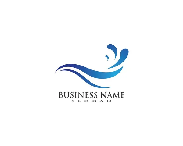 Símbolo de onda de água e logotipo do ícone — Vetor de Stock