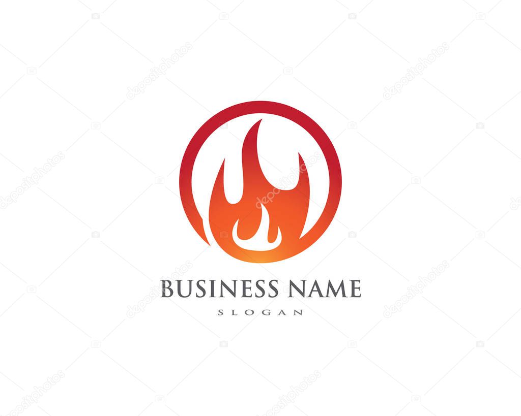 Fire flame Logo Template vector icon Oil, gas and energy logo concept