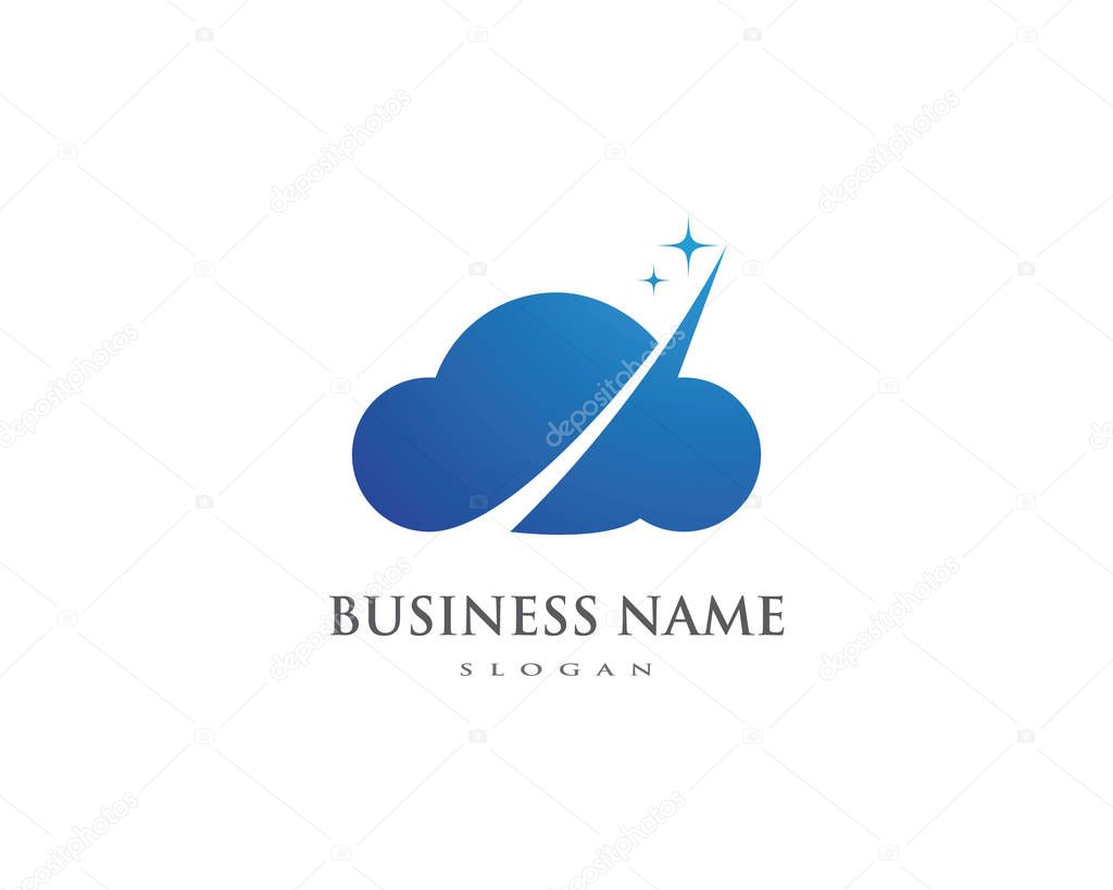 Cloud technology logo vector template design