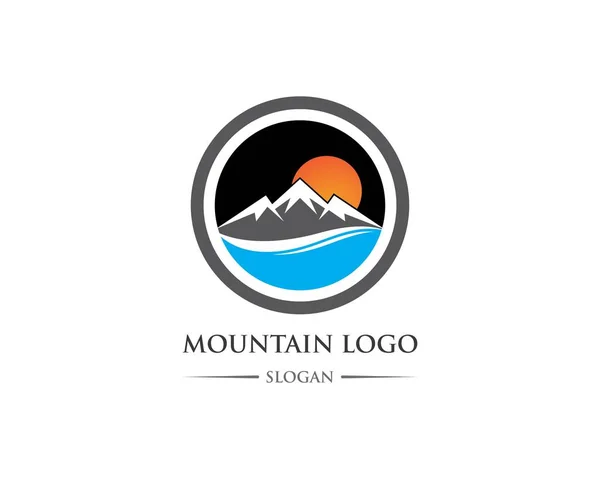 Modèle de logo des montagnes — Image vectorielle