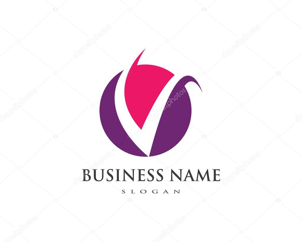Beauty V Letter Logo Template vector illustration design