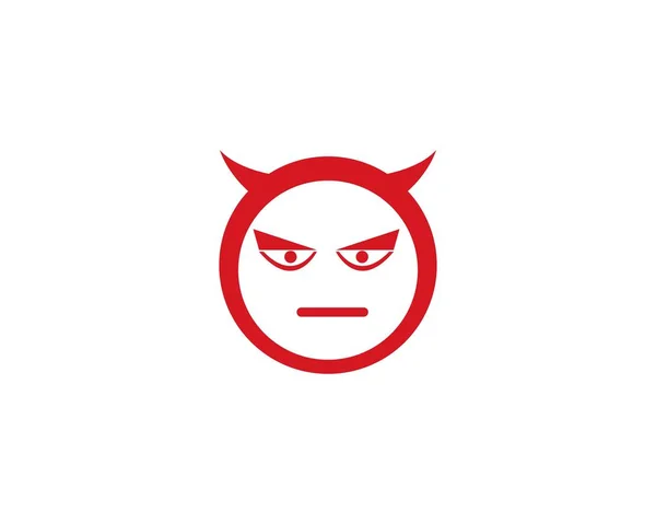 Duivel gezicht logo vector — Stockvector