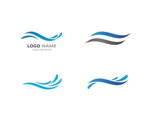 Símbolo de ola de agua e icono Logo Template — Archivo Imágenes Vectoriales