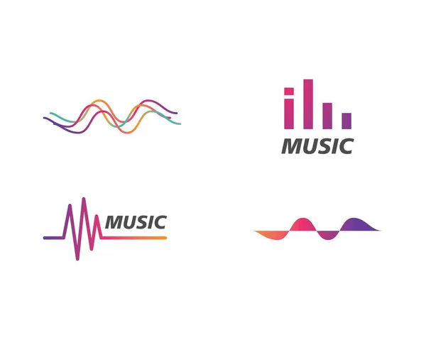 Vector del logotipo de música de onda de sonido — Vector de stock