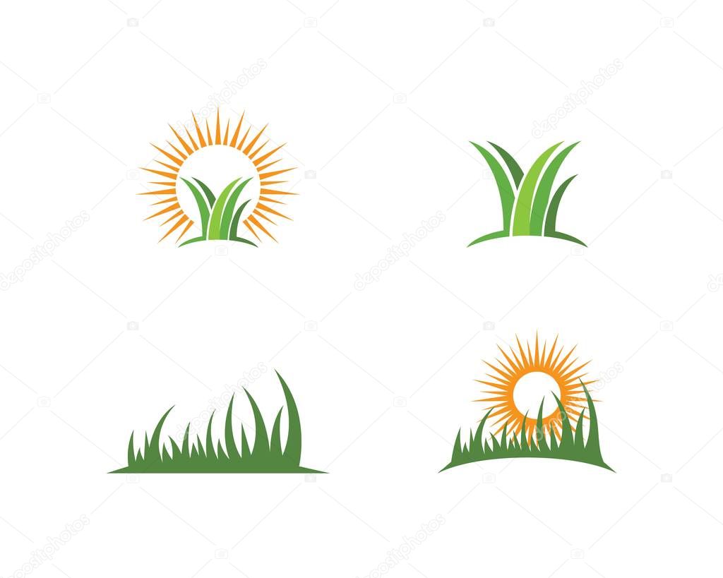 Grass logo vector template